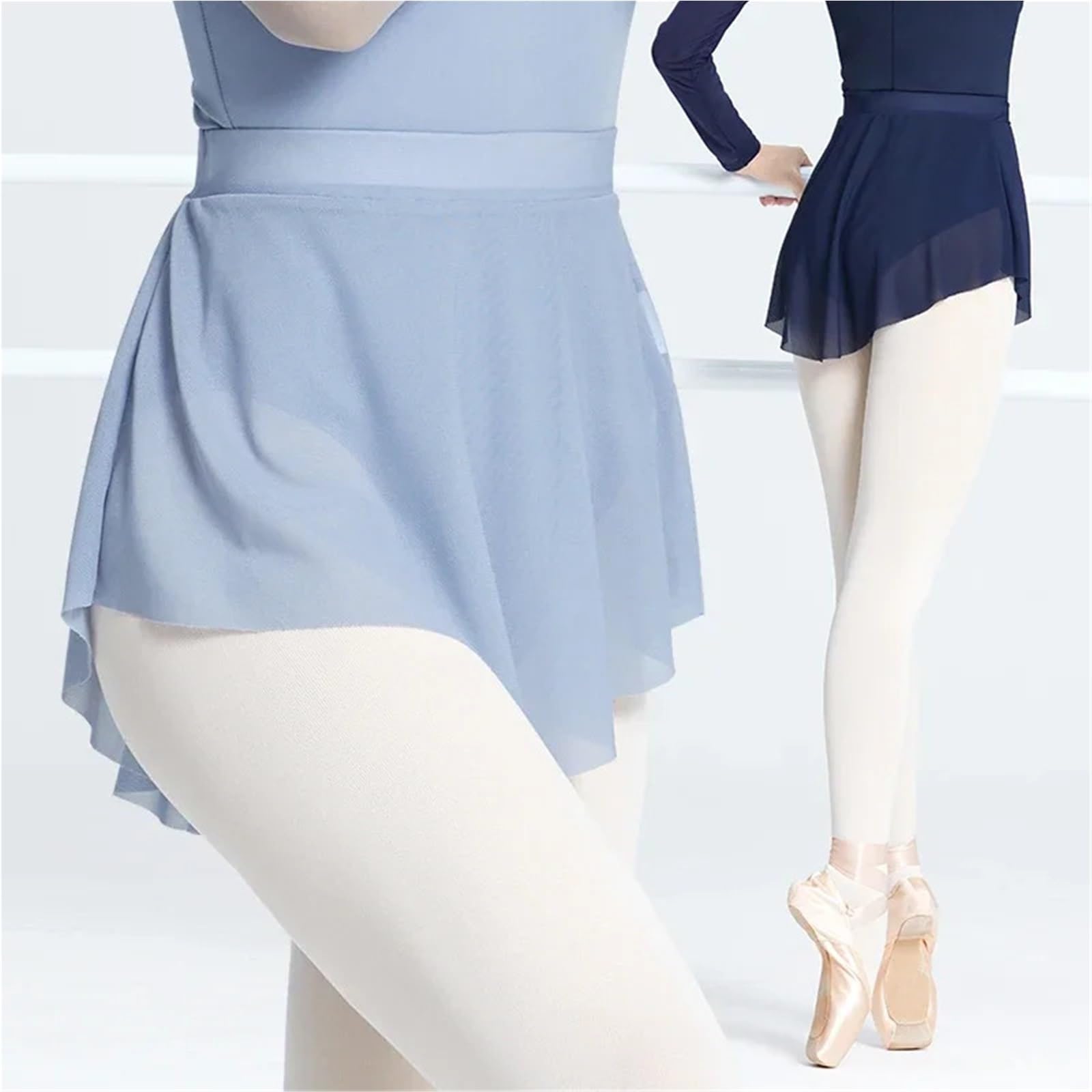 Gonne da balletto donna corte ballo Gonna a fessura alta Ballerina for adulti morbida elastica in rete for danza classica