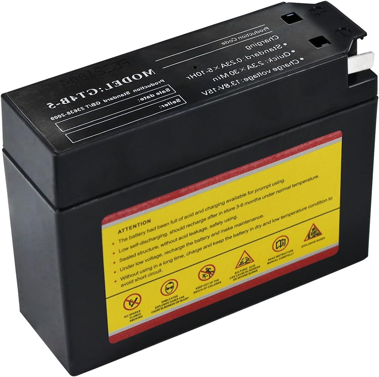 12V YT4B-5 GT4B-5 YT4B-BS Sealed AGM Battery for TTR50E, DRZ70, TTR90, JR50, TTR110, SR400, YJ50R Dirt Bikes Pit Bikes Motorcycle Scooter ATV - Maintenance-Free, Ready to Use