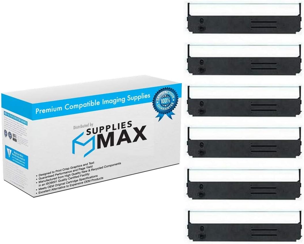 Compatible Replacement for Okidata MICROLINE 393/393 Plus/393C/393 Plus/395/395B/395C/MICROLINE 3410/4500 Series Black Printer Ribbons (6/PK) (521060011)