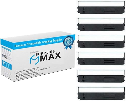 Repuesto compatible para cintas de impresora Porelon 11512 negras (6PK), repuesto a Okidata 5210360152105801