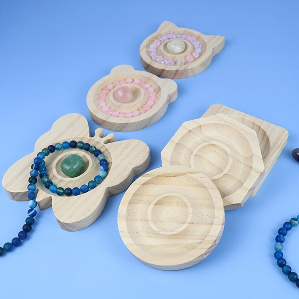 SagaSave Bracelet Holder Display Wooden Bracelet Design Board Bead Board Bracelet Beading Jewelry Organizer Tray Mats for DIY Jewelry Making, Cat Shape