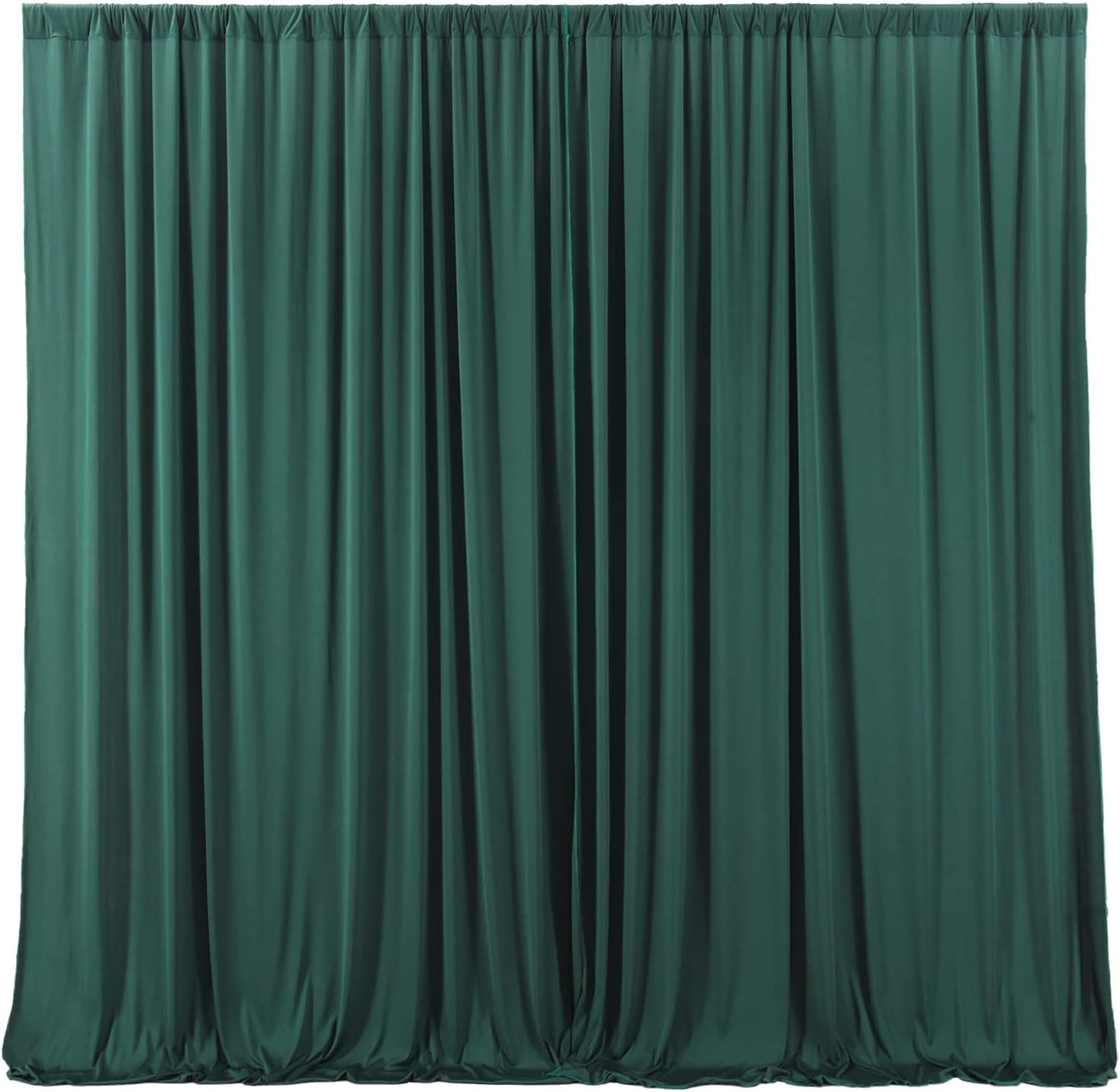 Dark Green Wrinkle Free Decoration Backdrop Curtain Drapes Dark Green Backdrop Panels Background for Photography Wedding Parties Birthday Anniversary Function | Set of 2 |