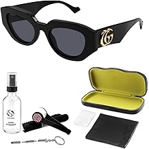 Gucci GG1421S Cat-Eye Shape GG Ruunning Logo Sunglasses with Luxury Eyewear Kit