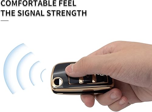 Miniatura 5 de SK CUSTOM Funda protectora para llavero inteligente de TPU negro con borde dorado compatible con Audi A1 A3 A4 A5 A6 A8 Q3 Q5 Q7 R8 RS4 S3 S4 S5 S6