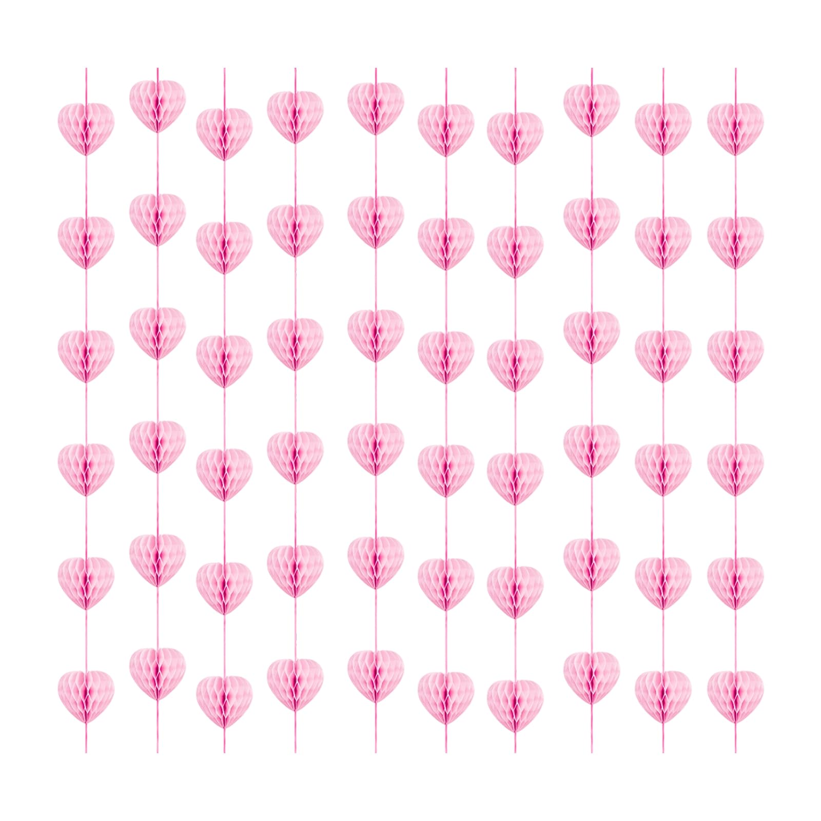 Piceioep Of 10 Paper Heart Honeys Comb Banners Party Decorations for Festival Event Easy Installation Accessories Heart Garlands