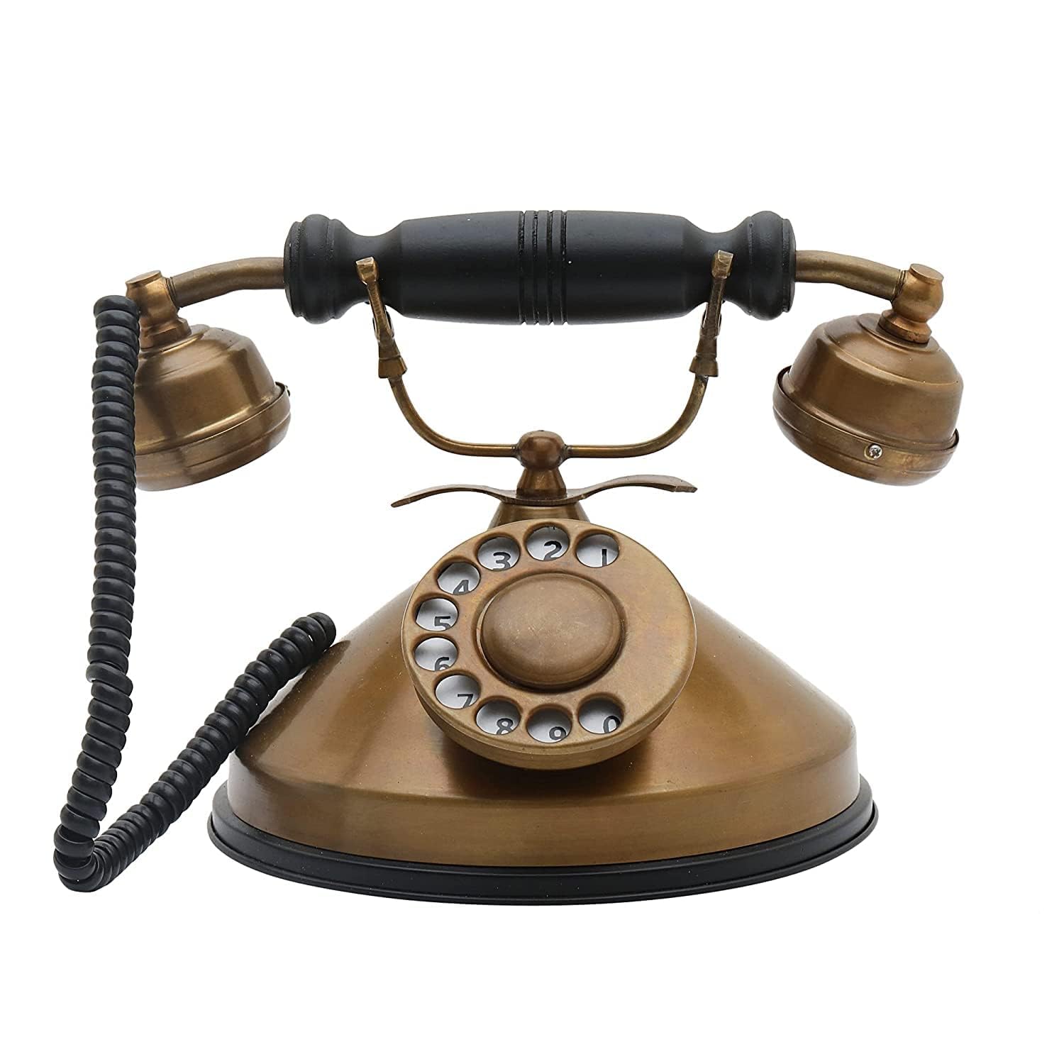 Decor Antique Brass Telephone Victorian Old Classic Look Landline Non Working Telephone Only for Decoration-image-33