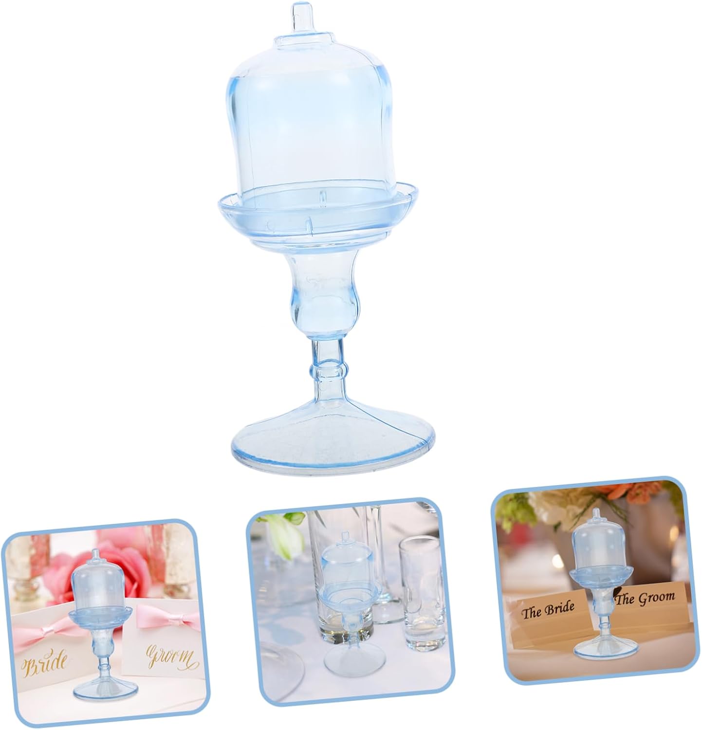 Cabilock 10Pcs Candy Tray with Dome Chocolate Holder for Wedding and Party Display Transparent Design for Snacks Desserts and Treats