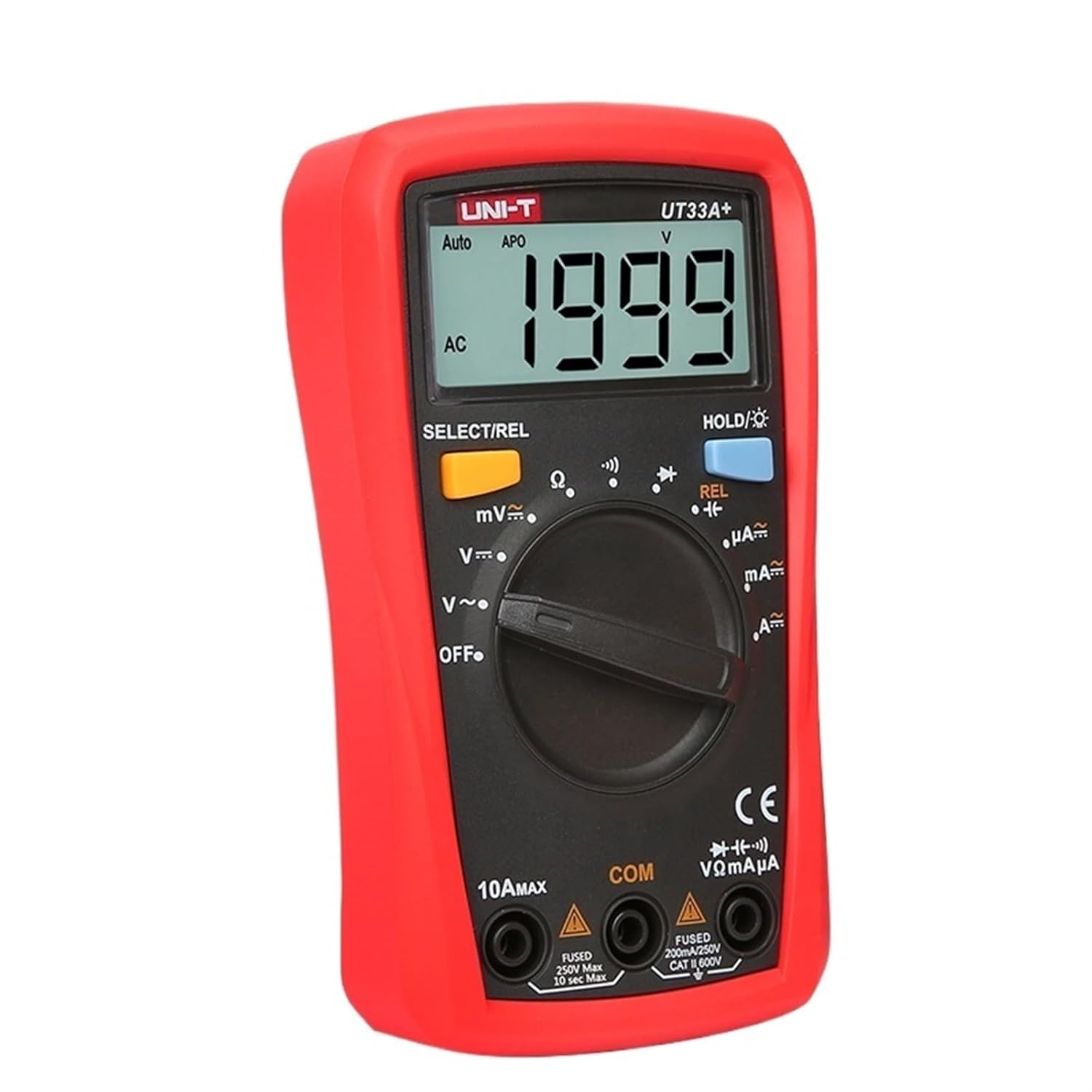 UT33A+ UT33B+ UT33C+ UT33D+ Palm Size Multimeter II 600V Display Test Lead Hanging Groove Ergonomic Design(UT33D Plus)