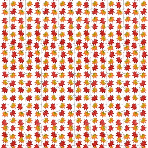 Amazon.com: CQURE 16 Pack Fall Leaf Garland, Total 112Ft Artificial ...