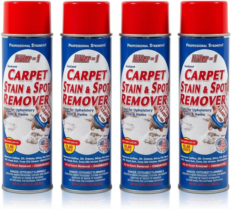 Carpet Spot Remover, Stain and Red Wine Remover and Spot Treatment for Oil, Grease, Urine, Cleaning Performance for Rugs, Upholstery, Fabrics. 18 Fl oz Pack of 1 (72 Fl Oz (Pack of 4))