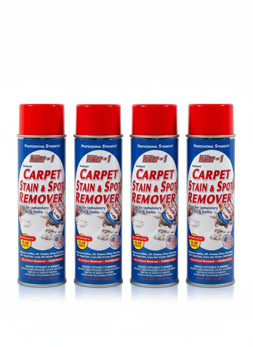 Lifter 1 Carpet Stain and Red wine Remover and Spot Treatment for Oil, Grease, Urine, Cleaning Performance for Rugs, Upholstery, Fabrics Pack of 4