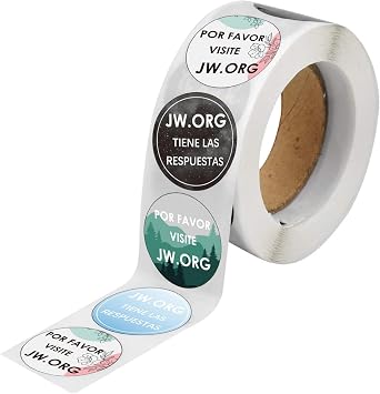 1step2dream Spanish JW Stickers Roll - Religious Bible Verse Decals for Jehovahs Witnesses, Inspirational Faith-Based Designs NWT Verse for Water Bottle, Laptop, Phone, and More