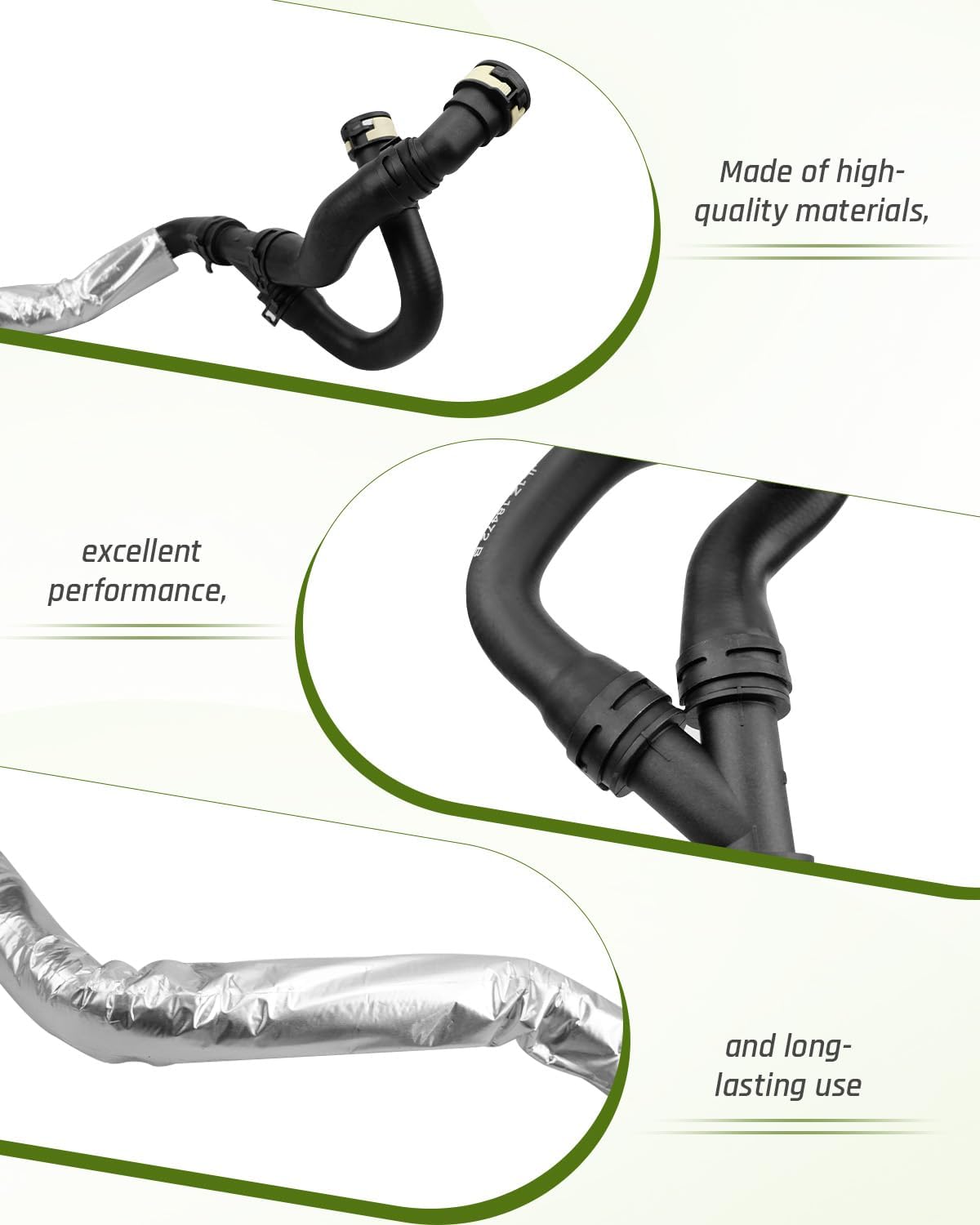 JL1Z18472C HVAC Heater Water Outlet Hose Fit for Ford Expedition 2018-2021 / Lincoln Navigator 2018-2022 3.5L V6, Replace JL1Z-18472-C, Durable Rubber Cooling System Hose