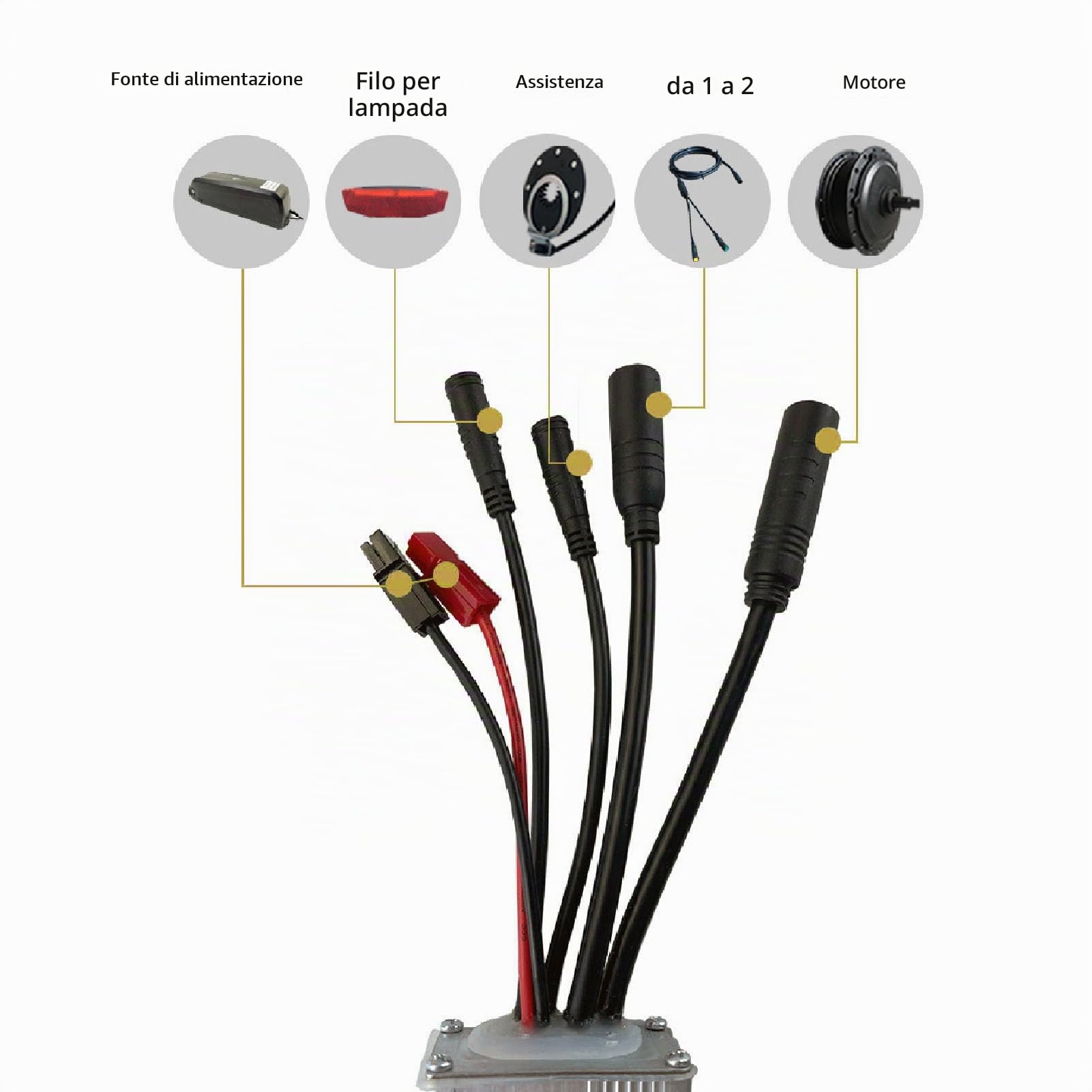 Kit Controller Scooter Elettrico, 36V 48V 250W 350W 15A Controller Motore Onda Sinusoidale con Display LCD S100 a Acceleratore a Pollice a Sensore di Potenza Assistito