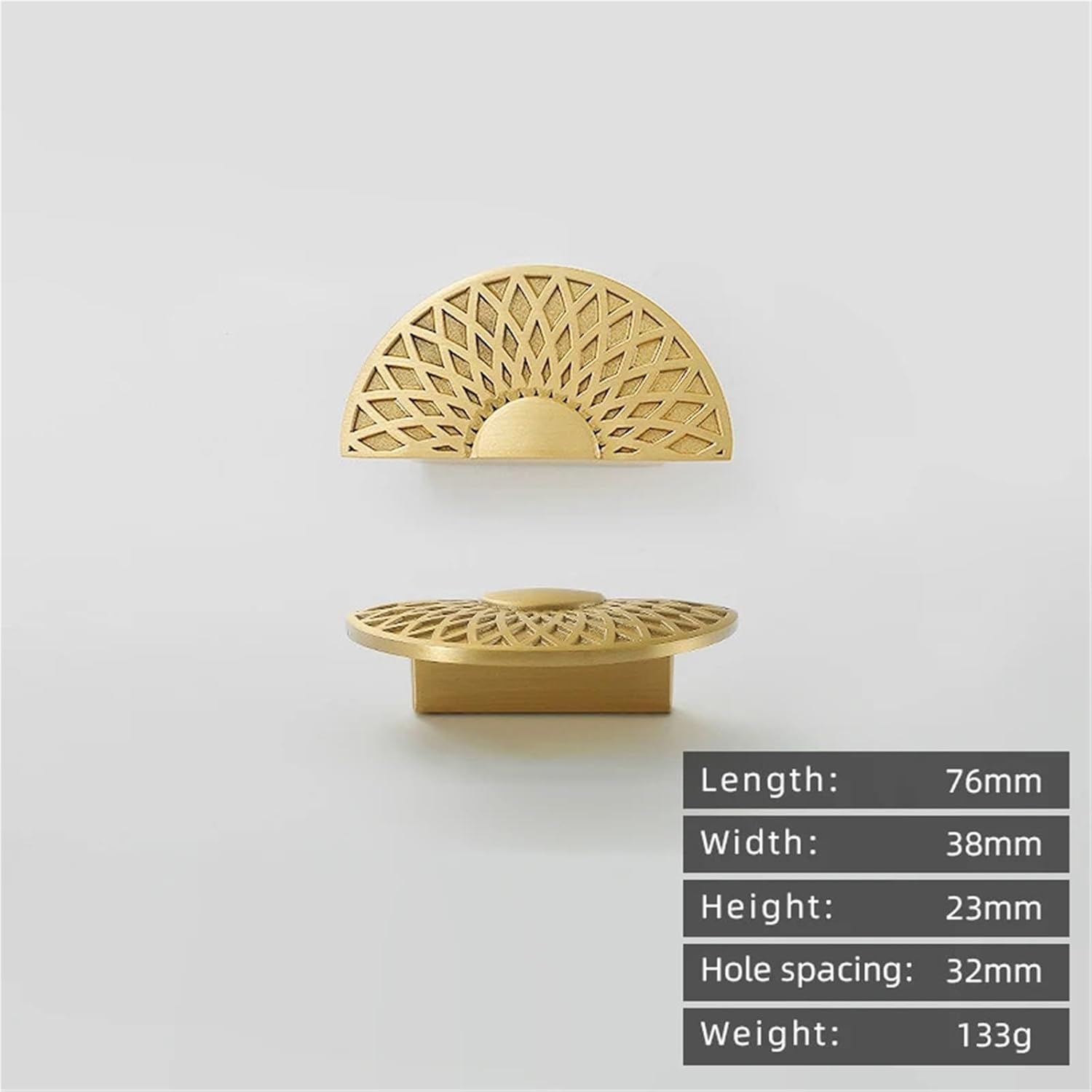 Solid Brass Honeycomb Furniture Hardware Kitchen Cabinets Drawers Copper Pull Handles 1Pcs(32mm)