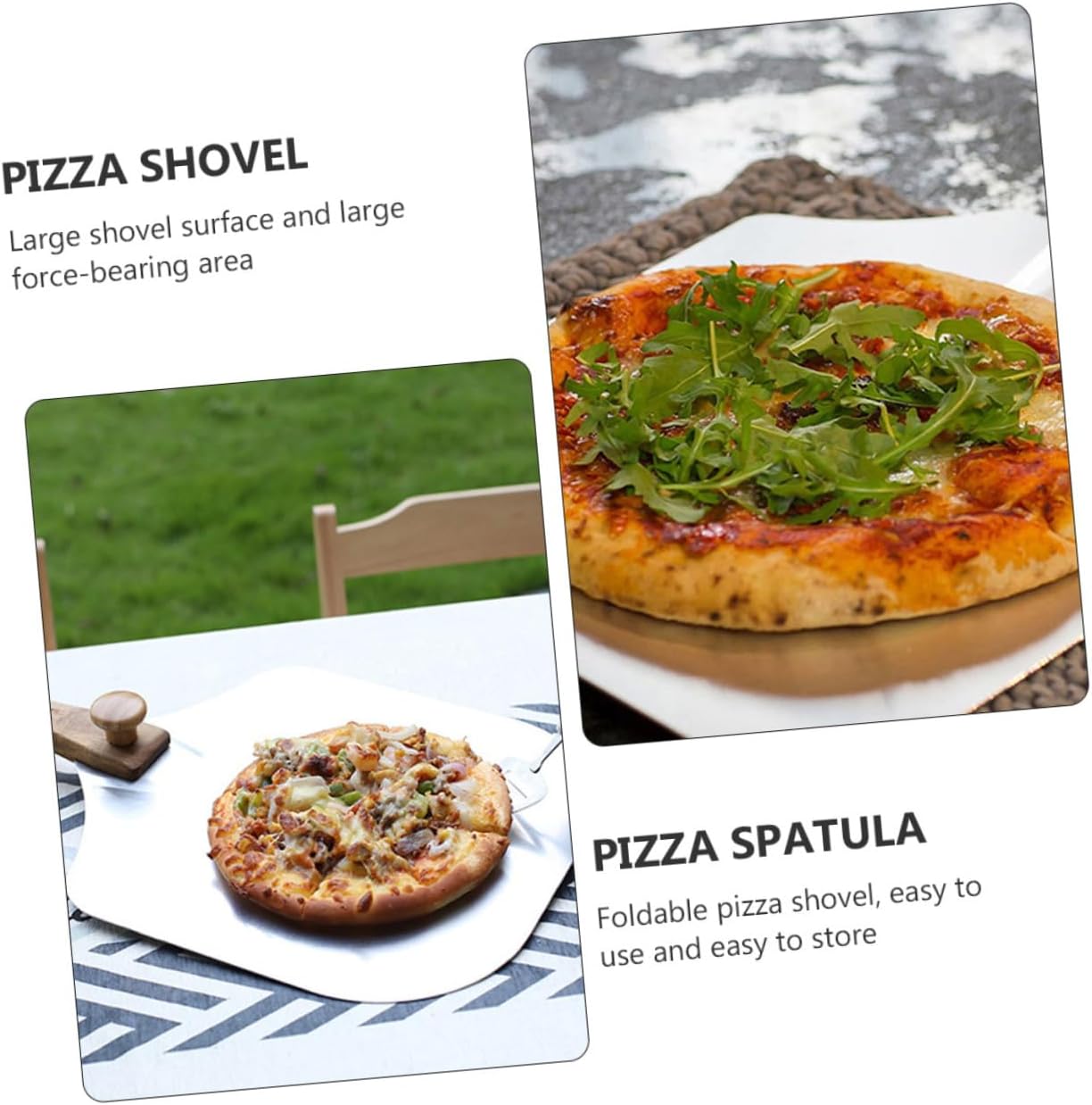 Unomor Folding Aluminum Pizza Peel Paddle Baking Pizza Transfer Spatula with Storage Box for Home and Restaurant Use Random Color