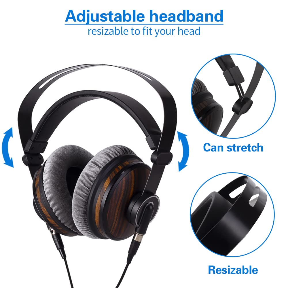 Casque Hi-FI pour Studio de Musique – Unité de Pilotes de 50 mm et Prise Jack 3,5 mm/6,35 mm, Casque Filaire pour Musique, mixage DJ, Enregistrement Audiophile et AMP par Ordinateur
