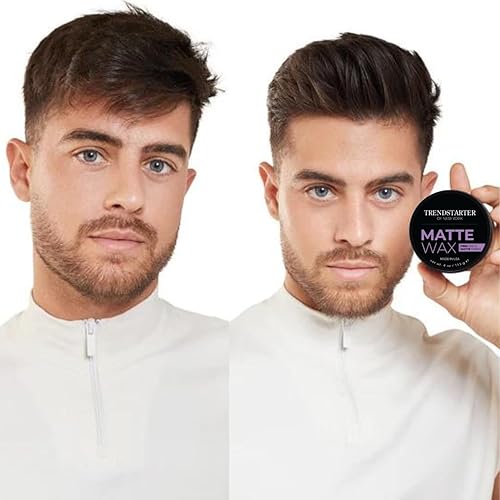 Miniatura 3 de TRENDSTARTER Cera mate (4 onzas) (paquete de 2) Sujeción firme, acabado mate, pomada de peinado a base de agua prémium para todo el día para