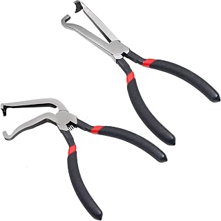 Electrical Disconnect Pliers,Electrical Connector Pliers for Car,Fuel Line Disconnect Tool Set,Auto Repair Kit for Push Tab Connectors,Fuel Injectors,Air Sensors (1*Straight &1 * 60°)