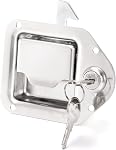 Elsjoy Ensemble de 2 Boîte à outils de camion Latch, remplacement de la boîte à outils remorque en acier inoxydable, RV Verrouillage de la boîte à outils avec clés & Rivets pour camion RV Porte de la remorque UTV ATV Boîte à outils