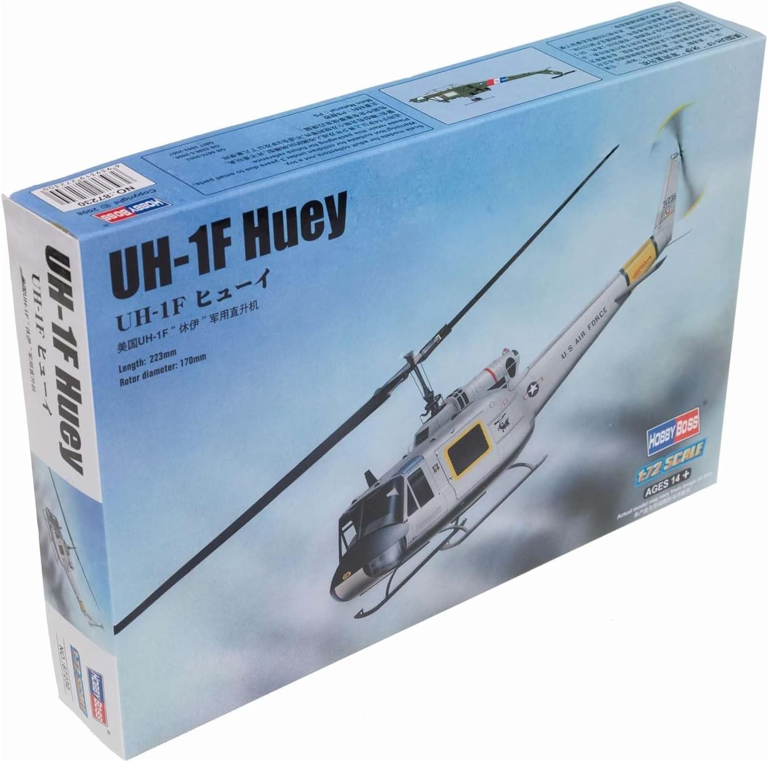 87230" UH-1F Huey Plastic Model Kit, 1:72 Scale