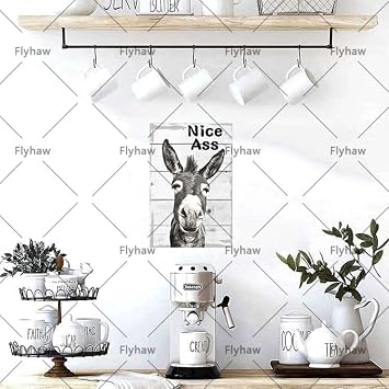Funny Donkey Bathroom Decor Vintage Nice Ass Quotes Metal Tin Sign Donkey Bathroom Sign Gifts For Donkey Lovers House Bathroom Toilet 8x12 Inch
