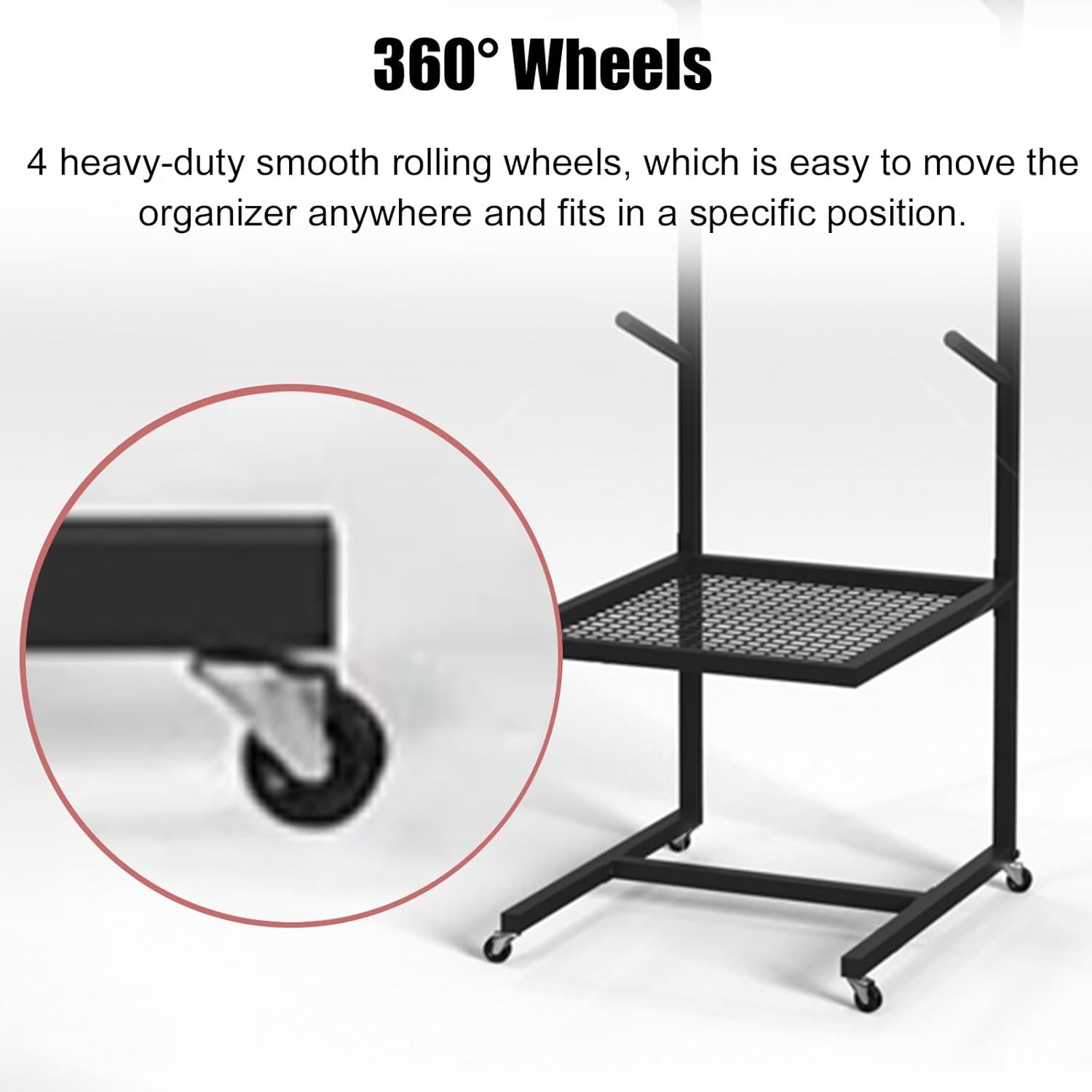 Mobile Display Stand for Yoga Mats/Balance Balls/Dance Bricks, Multifunction Sports Equipment Storage Rack, Garage/Gym/Office/Living Room/Space Saving