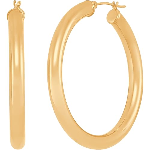 Welry Simply Gold™ Collection 40mm Round Tube Hoop Earrings in 14K Yellow Gold