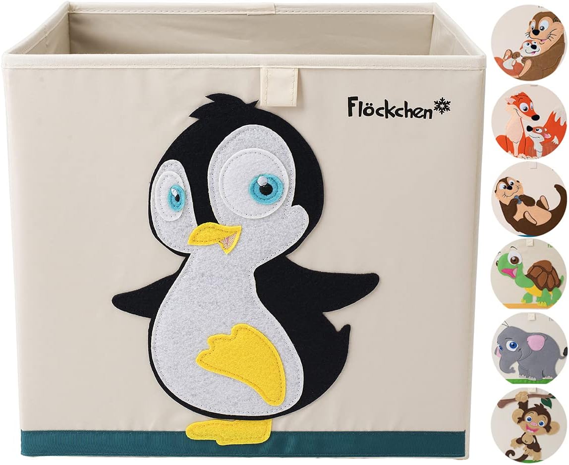 Flöckchen Children's Storage Box, Toy Box for Children's Room, Toy Box (33 x 33 x 33 cm) Fits in the Kallax Shelf