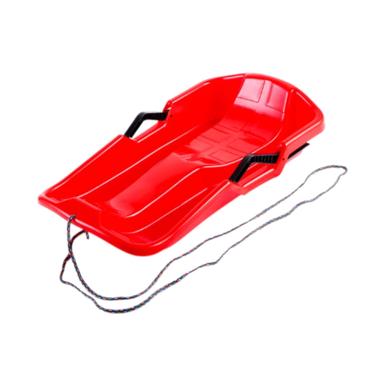 Luge à Neige avec Corde et Frein pour Activités de Plein Air, Rouge