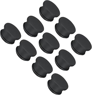 MECCANIXITY Silicone Snap in Locking Hole Plugs Rubber Panel Seal Cover Flush Type Panel Round for Kitchen Rubber Bulkheads Waterproof Sealing Plugs 15mm/0.59 Inch Diameter Black,Pack of 10