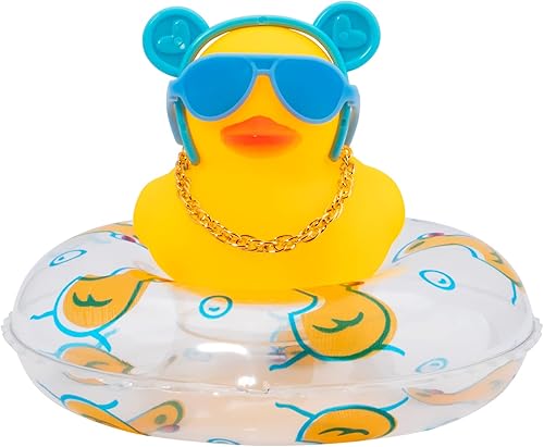 Miniatura 17 de wonuu Adornos de pato de goma para automóvil, decoración de tablero de instrumentos de automóvil con mini corona y collar, corona C-macho