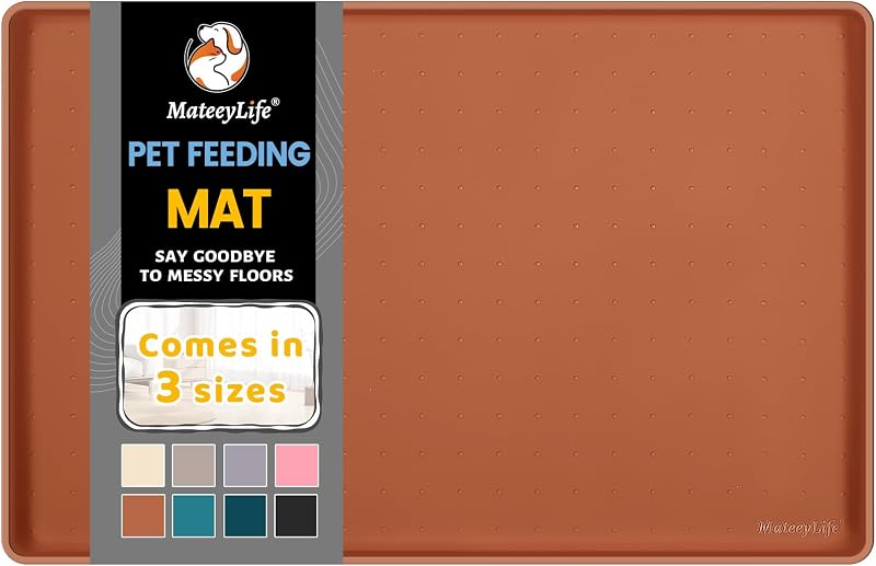 Tapete de Silicone para Alimentação de Cães e Gatos MateeyLife com Borda Antiderrapante, 61 × 40,6 cm