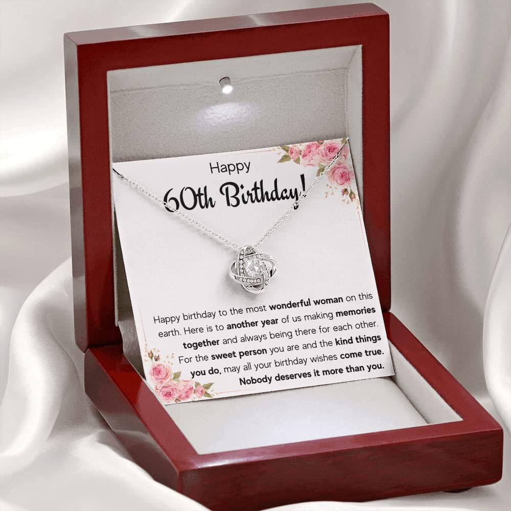 FG Family Gift Mall 60th Birthday Gifts For Women, Gifts Ideas For 60 Year Old Woman, Happy 60 and Fabulous Necklace with Message Card and Gift Box