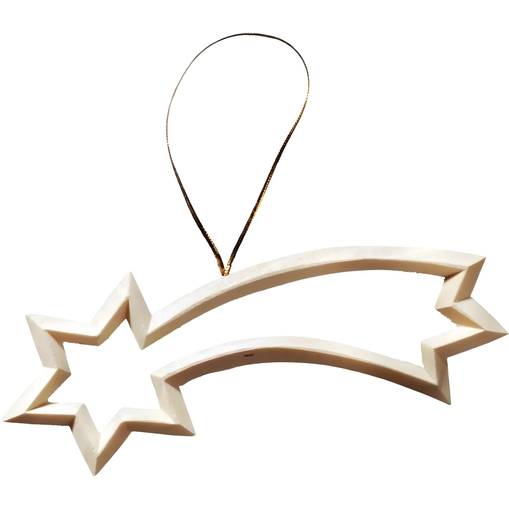 Dolfi Comet Star Hanging Christmas Decoration 10 cm | Natural Wood in Val Gardena | Nativity Figure