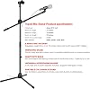 Coverzone 180cm Maximum Length Microphone Stand Multi Functional 2in1 Microphone Foldable Angle Adjustable Floor Top - Model 103