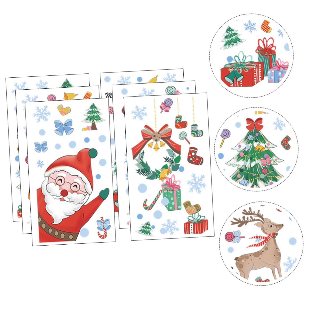 TOPBATHY 30 Blätter Weihnachtsfensteraufkleber Santa Fenster Haften Weihnachtsaufkleber Weihnachtsdekorationen Für Fensterabdeckungen Schneeflockenfenster Haften Wandtattoo Weihnachten Pvc