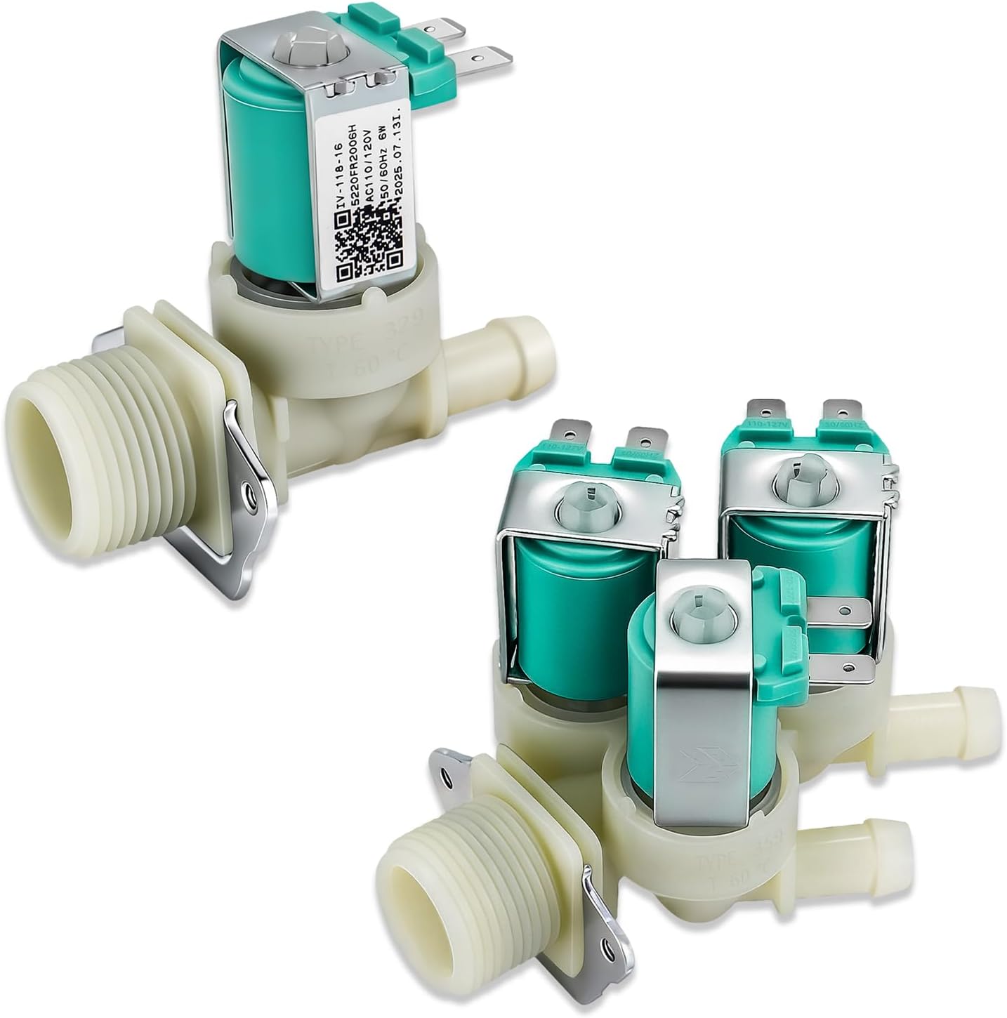 5220FR2075L&5220FR2006H Washer Water Inlet Valves Fit for LG Ken-more Replace 5221ER1003A 5221ER1003C 5221ER1003D 5221ER1003F AGM73269503 and 5220FR1280F 5220FR2006L 5220FR2006Q AP4441935 PS3527427