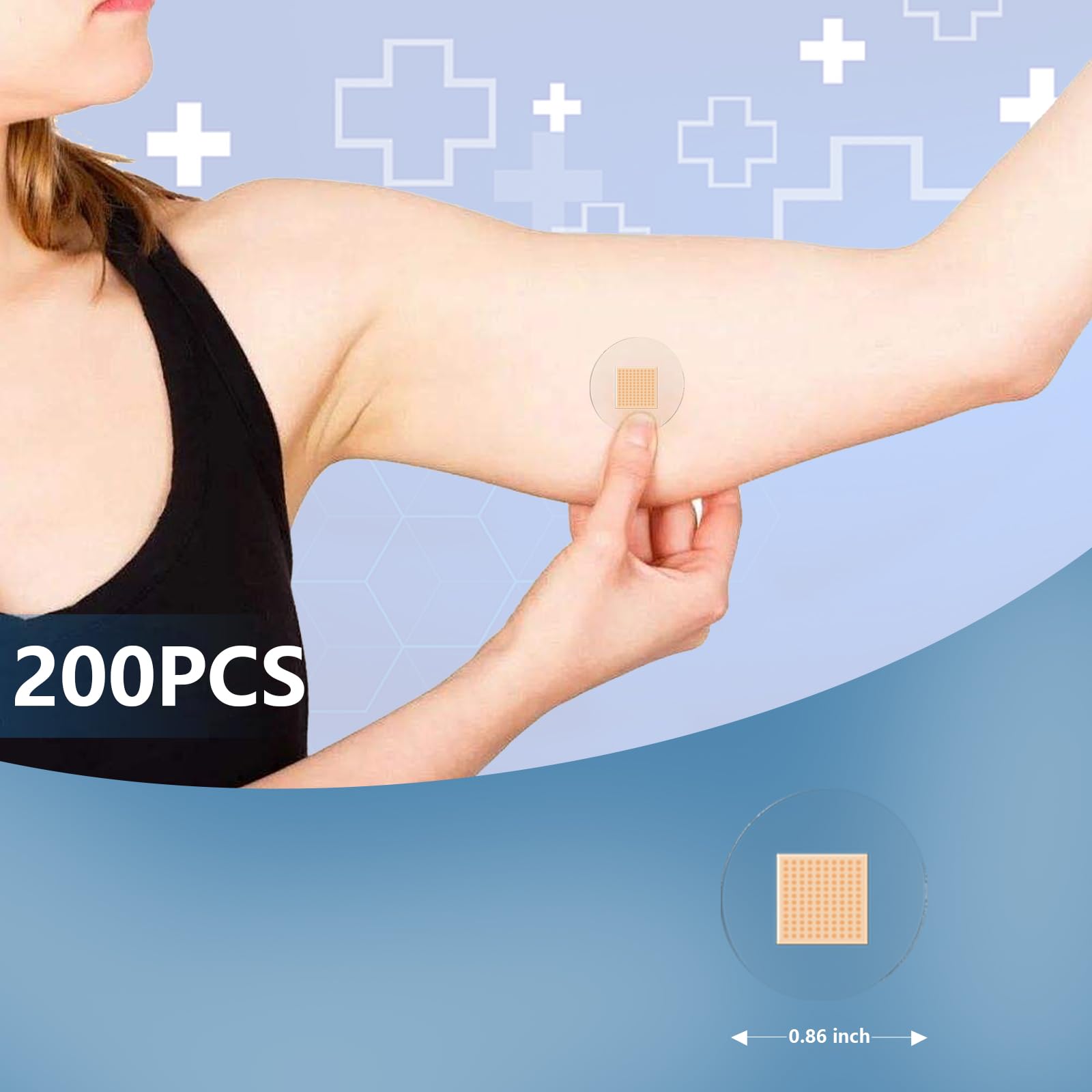 200pcs Adhesive Spot Bandage Waterproof Adhesive Bandages 0.87 Inch Diameter Transparent Round Bandages for Small Incisions (200)