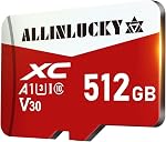 512GB Micro SD Card with Adapter, TF Card Full HD, ALLINLUCKY Fast Speed Memory Card for Dash Cam/Tablet/Storage Phone/Camera/PC
