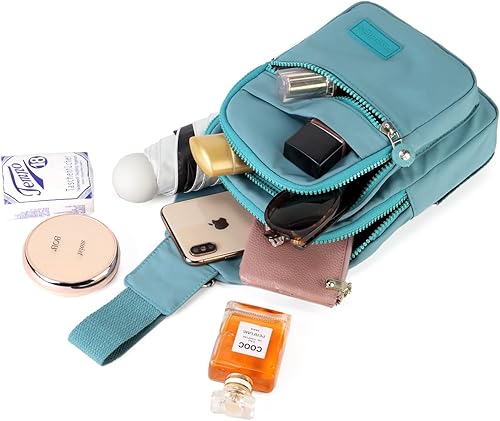 Miniatura 62 de EVANCARY Bolso bandolera pequeño para mujeres y hombres, mochila bandolera para viajes, al aire libre, senderismo Gris profundo