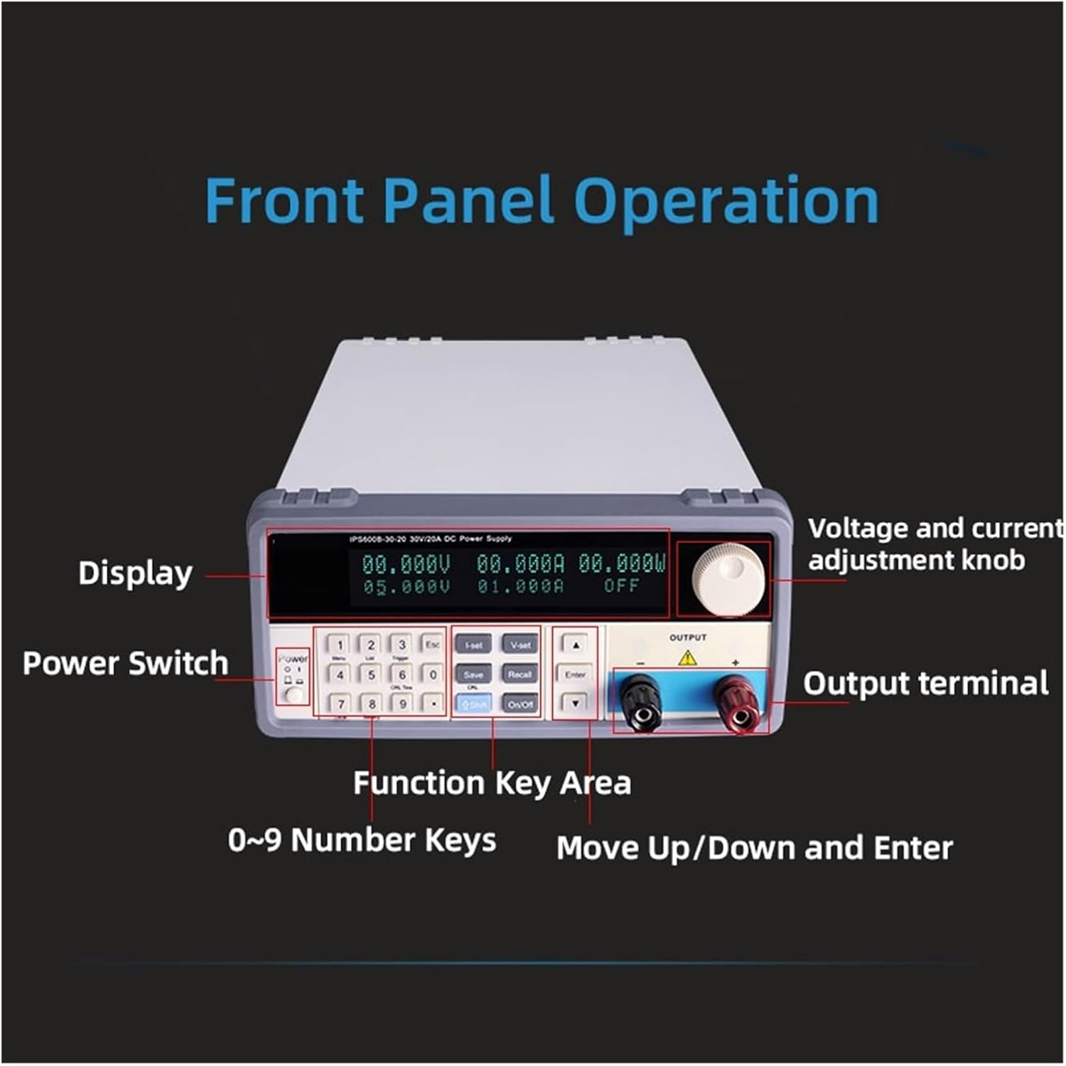 Battery Tester, High-Power Programmable DC Power Supply Switching Laboratory IPS-900B Series Supply Adjustable(IPS900B-60-15)