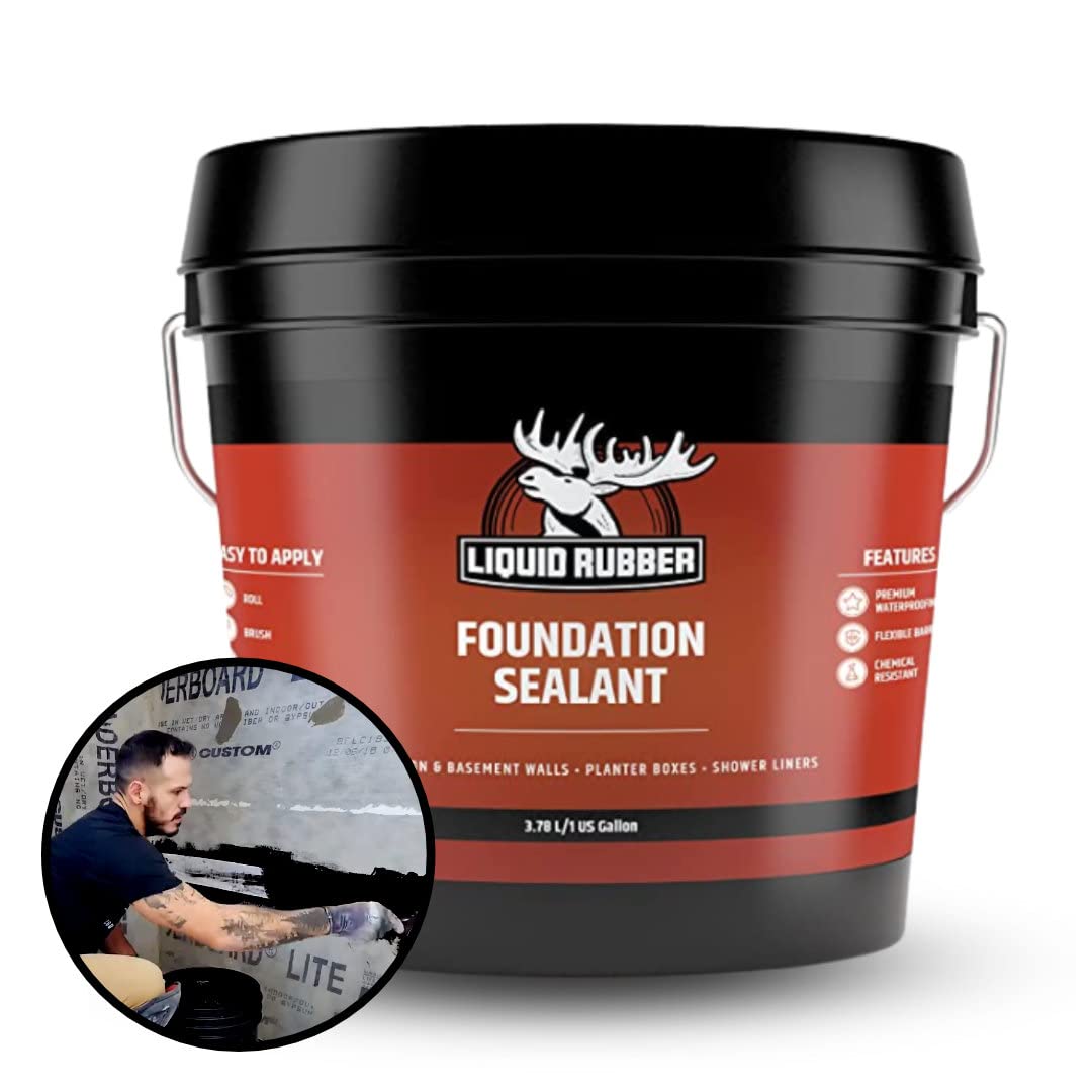 L R Liquid Rubber Concrete Foundation and Basement Sealant Indoor & Outdoor Waterproof Coating L R Liquid Rubber Concrete Foundation and Basement Sealant Indoor & Outdoor Waterproof Coating