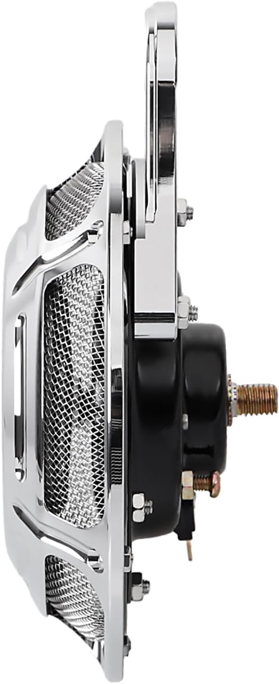Slot Ttrack Horn Speaker Cover For Harley Big Twin(Electra Glide Road Glide Road King Street Glide...)1991-2023 Iron 883 Sportster 1200/883 2007-2023,Chrome,CNC Aluminum
