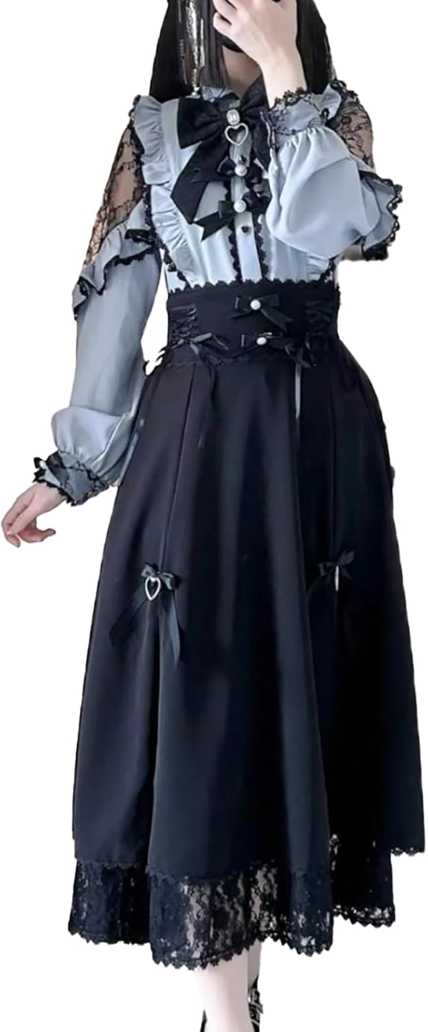 rowa's 浴衣ドレス 黒ピンク 兵児帯 地雷ギャル 姫ギャル y2k 浴衣