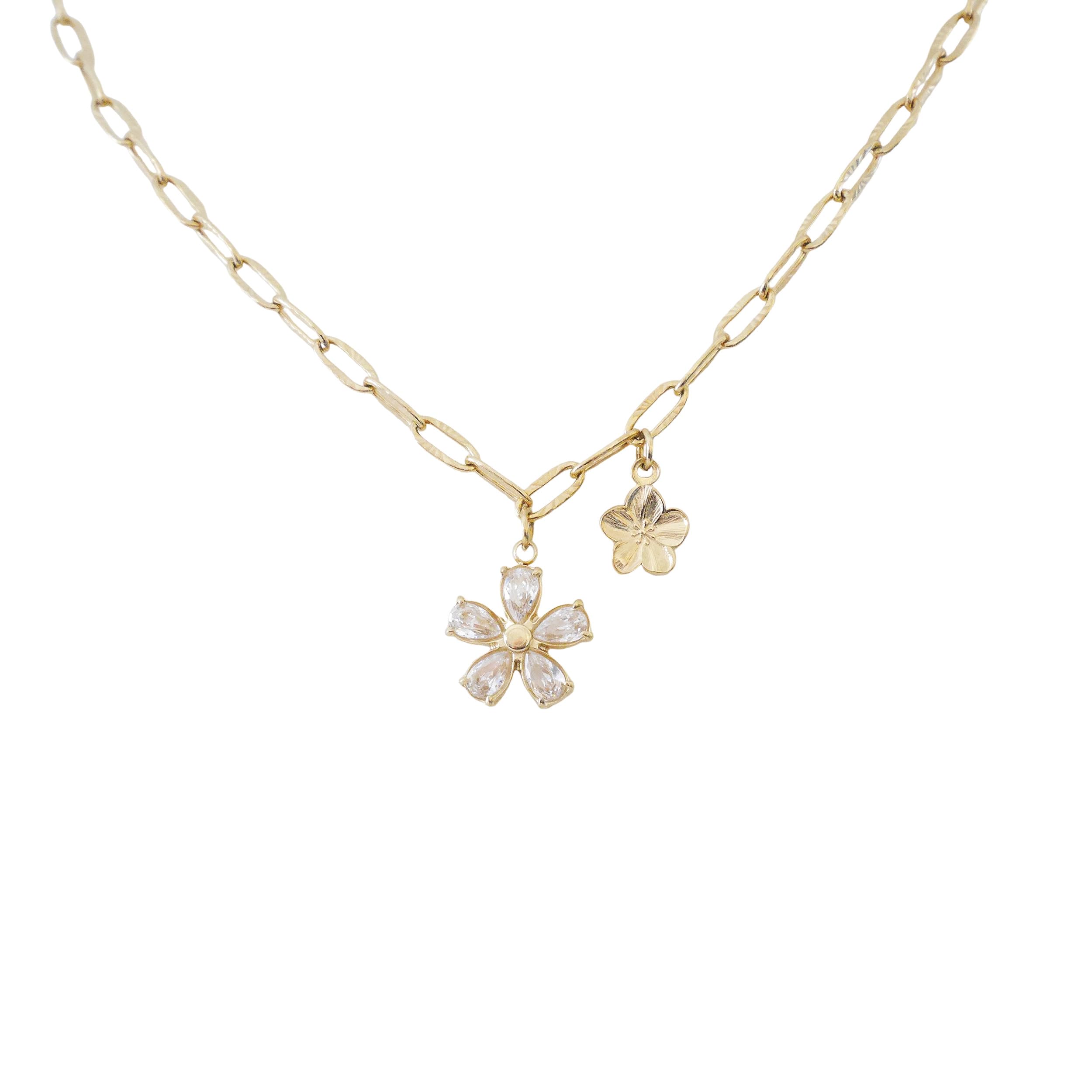 Collier chaîne trombone en acier doré résistant avec délicat pendentif - 7