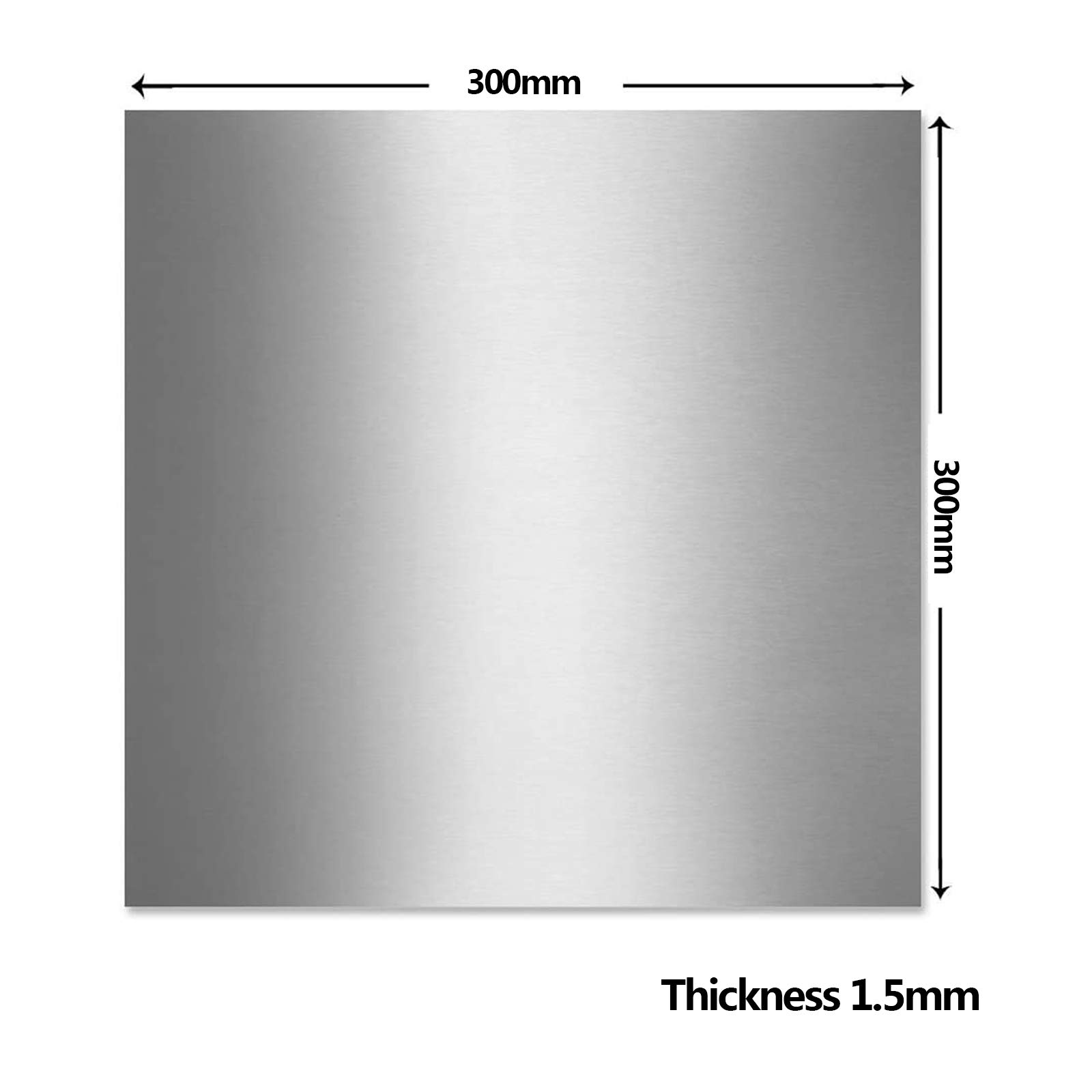 Lamiera In Acciaio Inox 304 Spazzolato – 200x200 Mm, Spessore 1,5 Mm, Con Pellicola Protettiva, Per Fai-da-te E Modellismo