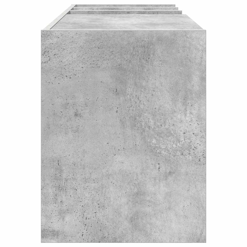 Armadio per dischi in vinile, grigio cemento, 78,5 x 35 x 45 cm, moderno scaffale per LP in legno con 6 scomparti, elegante portariviste e porta dischi per il soggiorno
