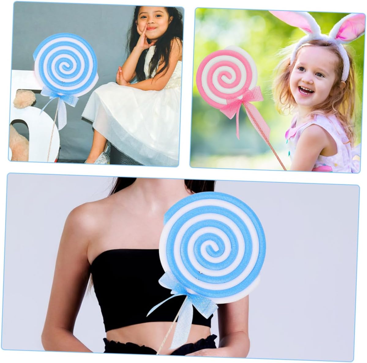 LIFKOME 2pcs Simulation Giant Lollipop Models Versatile Photo Prop Resilient Lollipop Props for Party Photo Booth