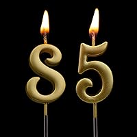 Vista 5 de 10 velas numéricas para cumpleaños, velas digitales para pasteles de postres de horneado, decoración romántica para fiesta, números del 0 al 9